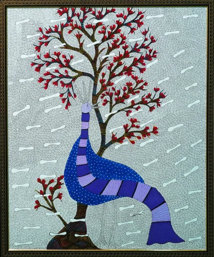 The Blue Peacock and The Tree of Blossoms